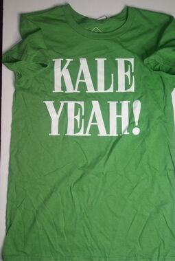 Kale Yeah green and white short sleeve gra…